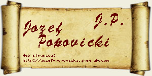 Jožef Popovicki vizit kartica